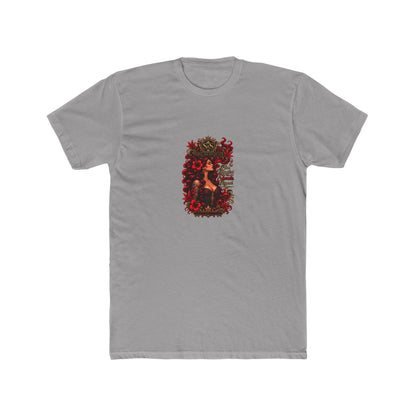 Gothic Siren Graphic Tee — Red Rose Woman Crest T‑Shirt