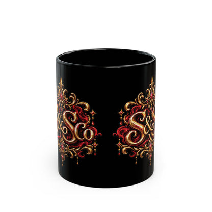 S&Co Vintage All Black Coffee Mug (11oz, 15oz)