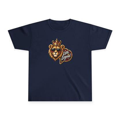 Youth Tee — "Little King" Lion Crown Kids Graphic Shirt