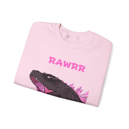 Godzilla 'RAWRR' Graphic Sweatshirt – Pink Neon Monster Crewneck