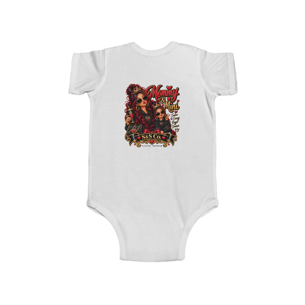 Mama & Mini Matching Baby Bodysuit — Mommy and Mini Sisters Graphic Onesie