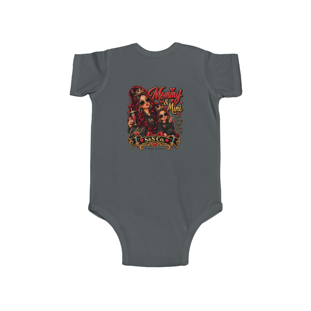 Mama & Mini Matching Baby Bodysuit — Mommy and Mini Sisters Graphic Onesie