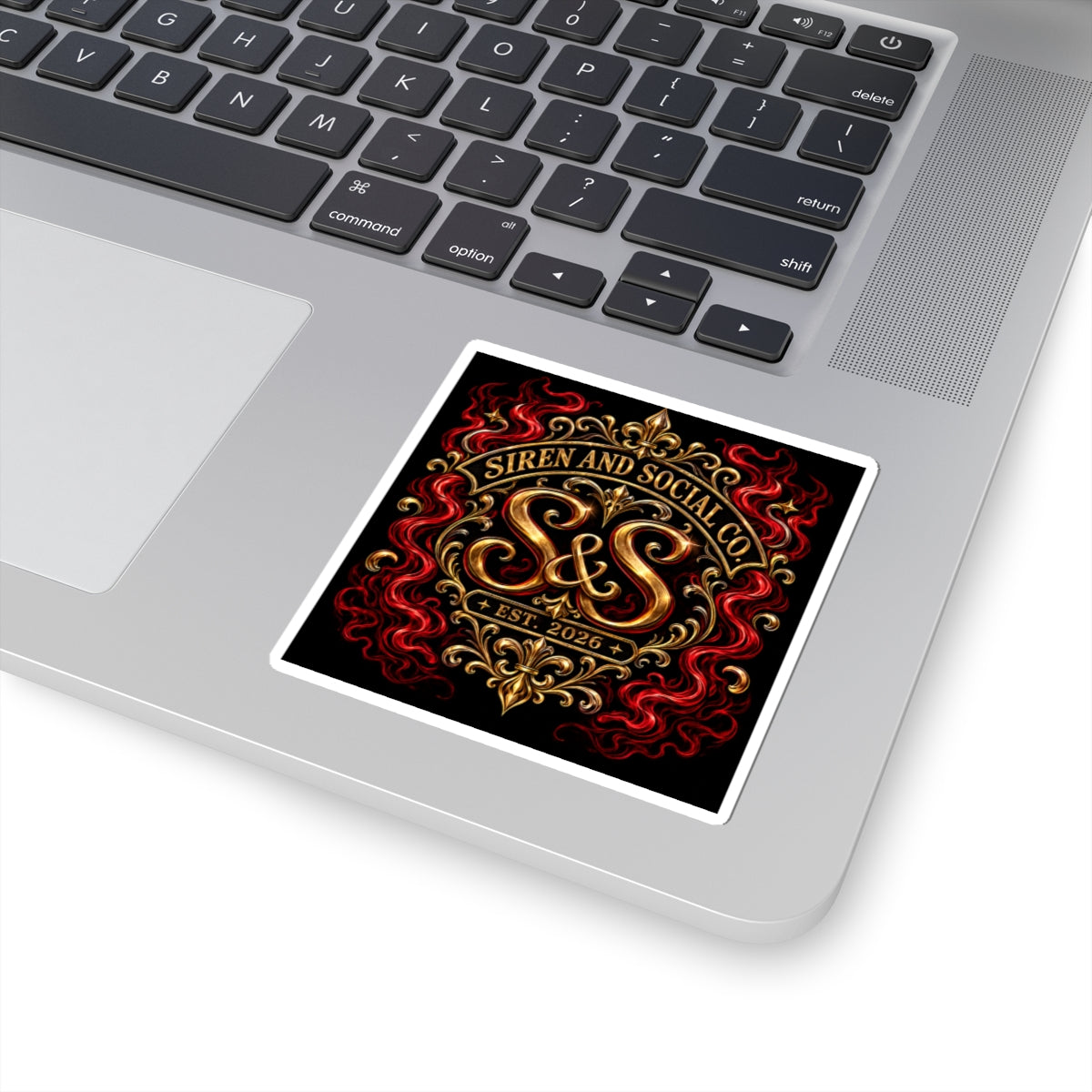 Siren & Social Co. Gold Crest Kiss-Cut Sticker  Logo (Est. 2026)