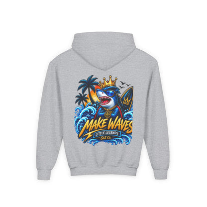'Make Waves' Shark Surf Graphic with Crown & S&S Co Logo