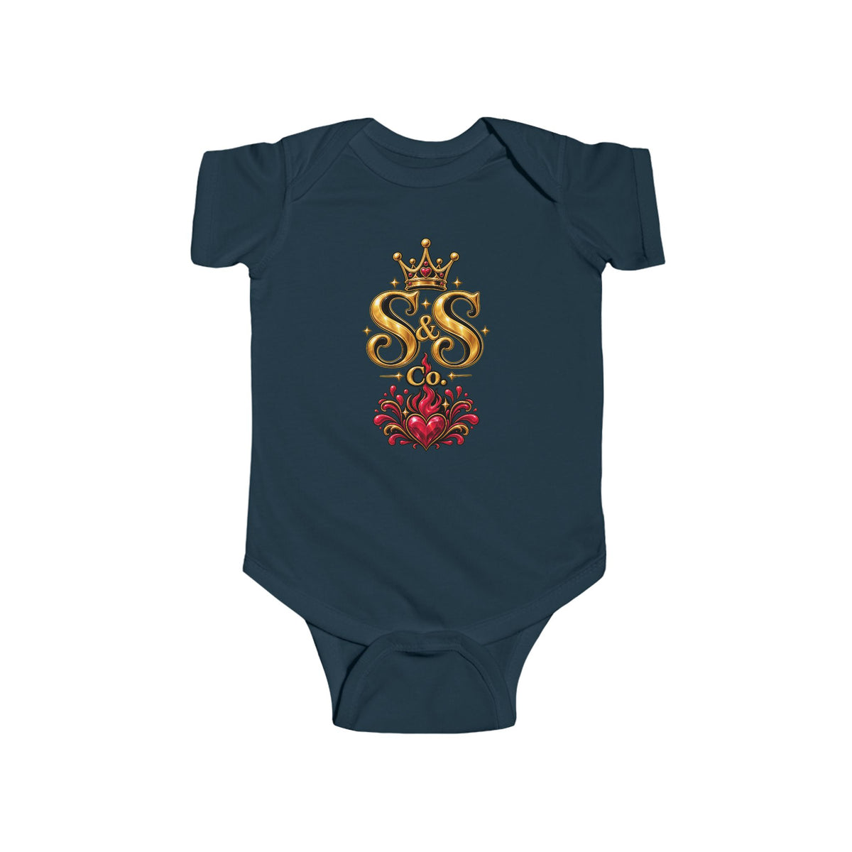 Crowned "S&SCo" Crest  Baby Bodysuit — Infant One-Piece