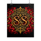Siren and Social Co. Ornate Gold & Red Emblem Poster