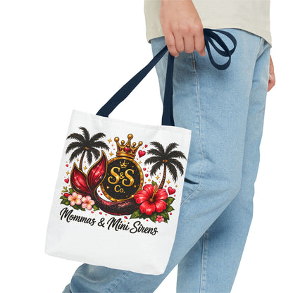 Mommas & Mini Sirens Tote Bag — Tropical Mermaid Mom Beach Tote