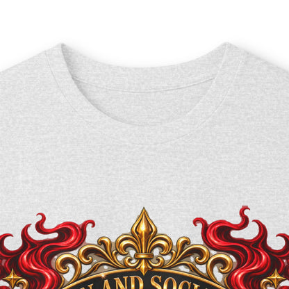 Heraldic Crest Long Sleeve Tee — 'Skin and Skull Co.' Gothic Emblem