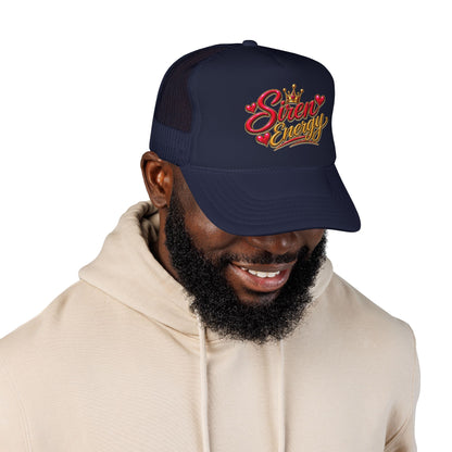 Siren Energy Trucker Hat — Glitter Script Crown Design