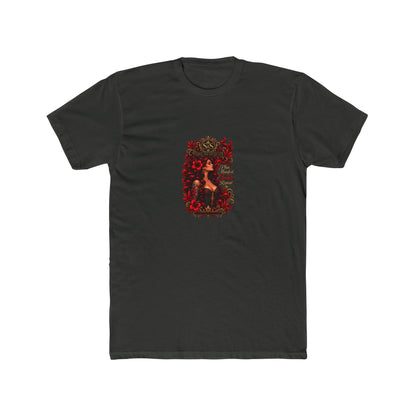 Gothic Siren Graphic Tee — Red Rose Woman Crest T‑Shirt