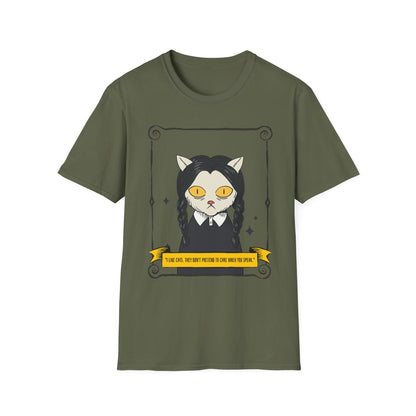 Mystic Cat Witch T‑Shirt — Yellow‑Eyed Wedneday Vibe Graphic Tee