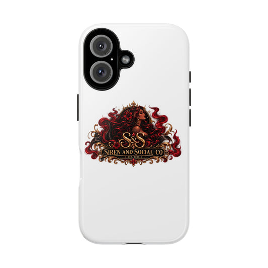 Siren & Social Co. Tough Phone Case — Red Mermaid Art Protective Cover