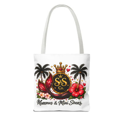 Mommas & Mini Sirens Tote Bag — Tropical Mermaid Mom Beach Tote