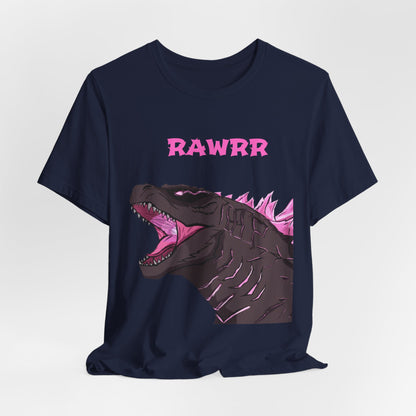 Rawrr Pink Godzilla T‑Shirt — Cute Monster Dino Tee