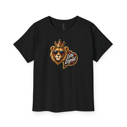 Youth Tee — "Little King" Lion Crown Kids Graphic Shirt