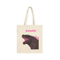 Dinosaur 'RAWRR' Canvas Tote Bag — Cute Pink Godzilla Shopper