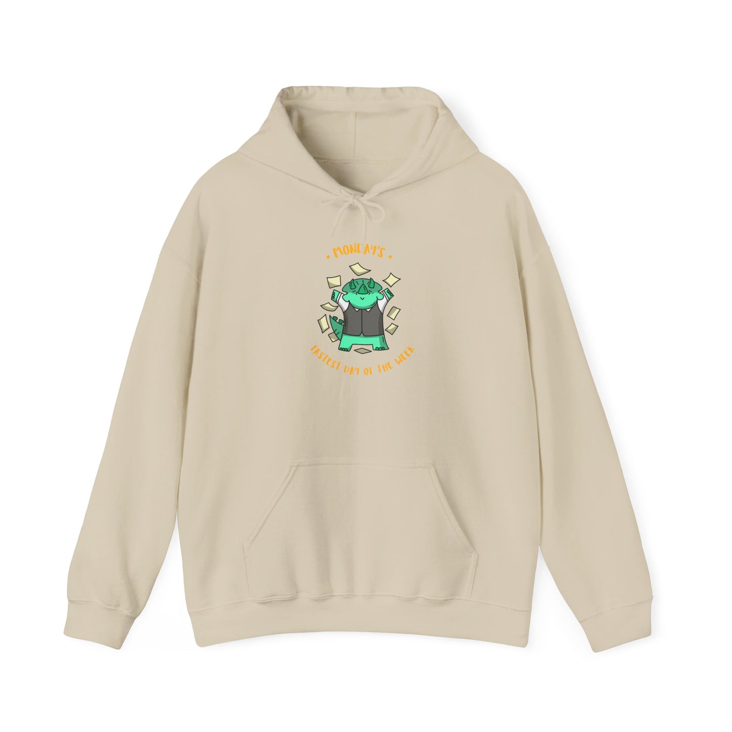 Money Monster Hoodie — Cute Green Creature Throwing Cash Graphic Sweatshirt