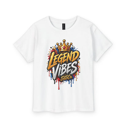 Legend Vibes Kids T‑Shirt — Youth Graphic Tee with Crown Street Art Design