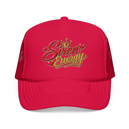 Siren Energy Trucker Hat — Glitter Script Crown Design