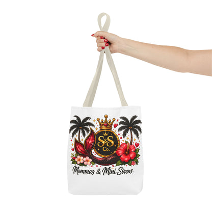 Mommas & Mini Sirens Tote Bag — Tropical Mermaid Mom Beach Tote