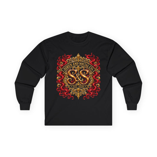 S&SCo Logo Long Sleeve Tee — "Sirens & Social Co" Logo Emblem