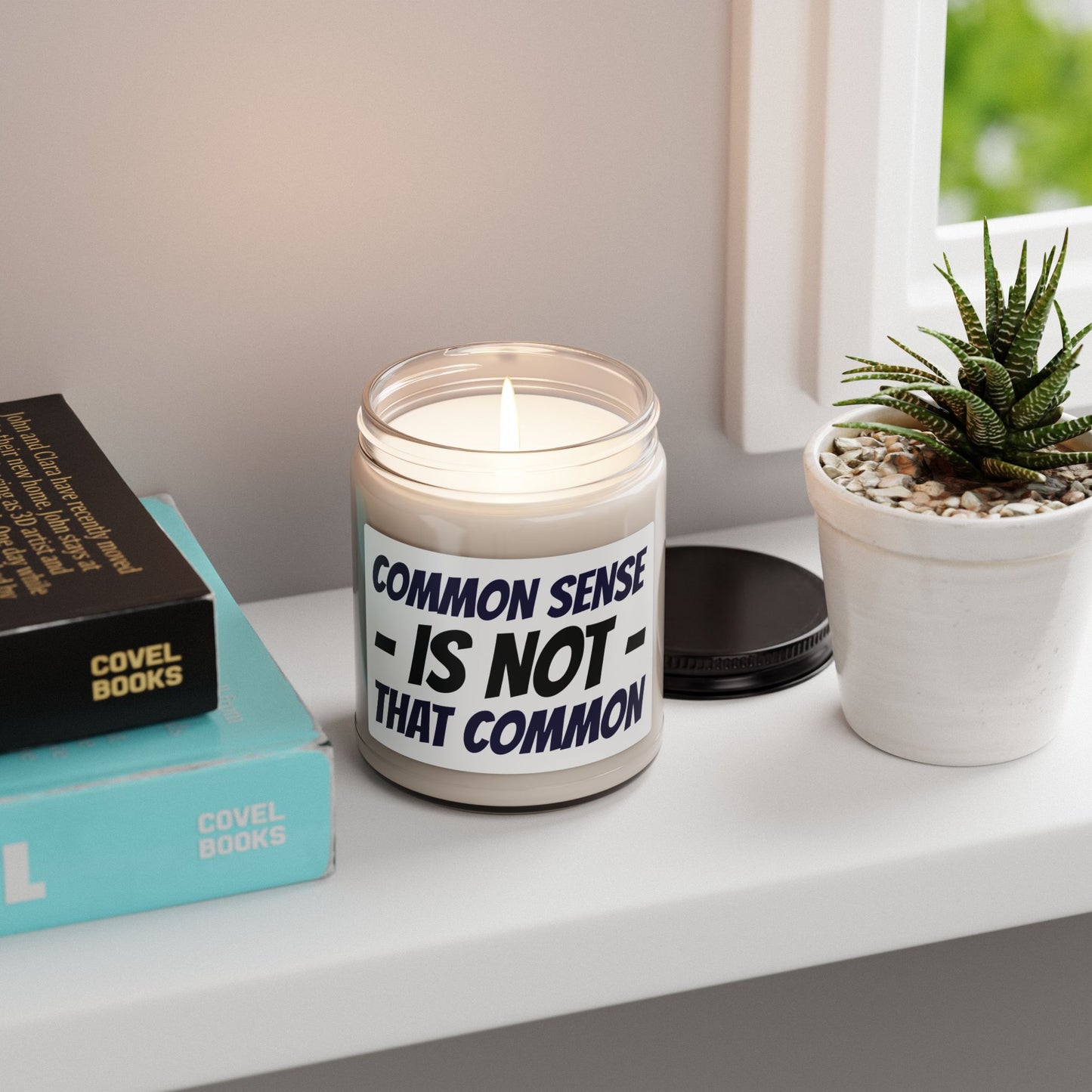 Soy Candle — "Common Sense Is Not That Common" Scented Jar (9 oz)
