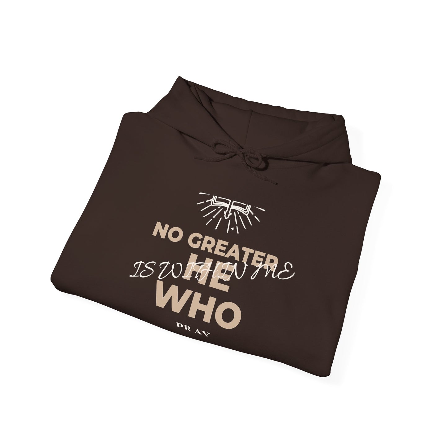 No Greater He Who Is Within Me Hoodie — Inspirational Christian Pullover