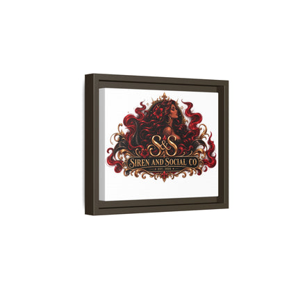 Siren & Social Co. Framed Matte Canvas Art — Red Siren Logo Wall Decor