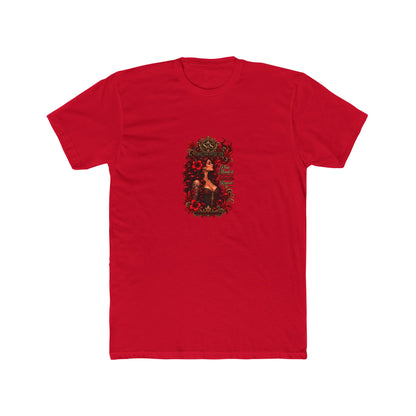 Gothic Siren Graphic Tee — Red Rose Woman Crest T‑Shirt