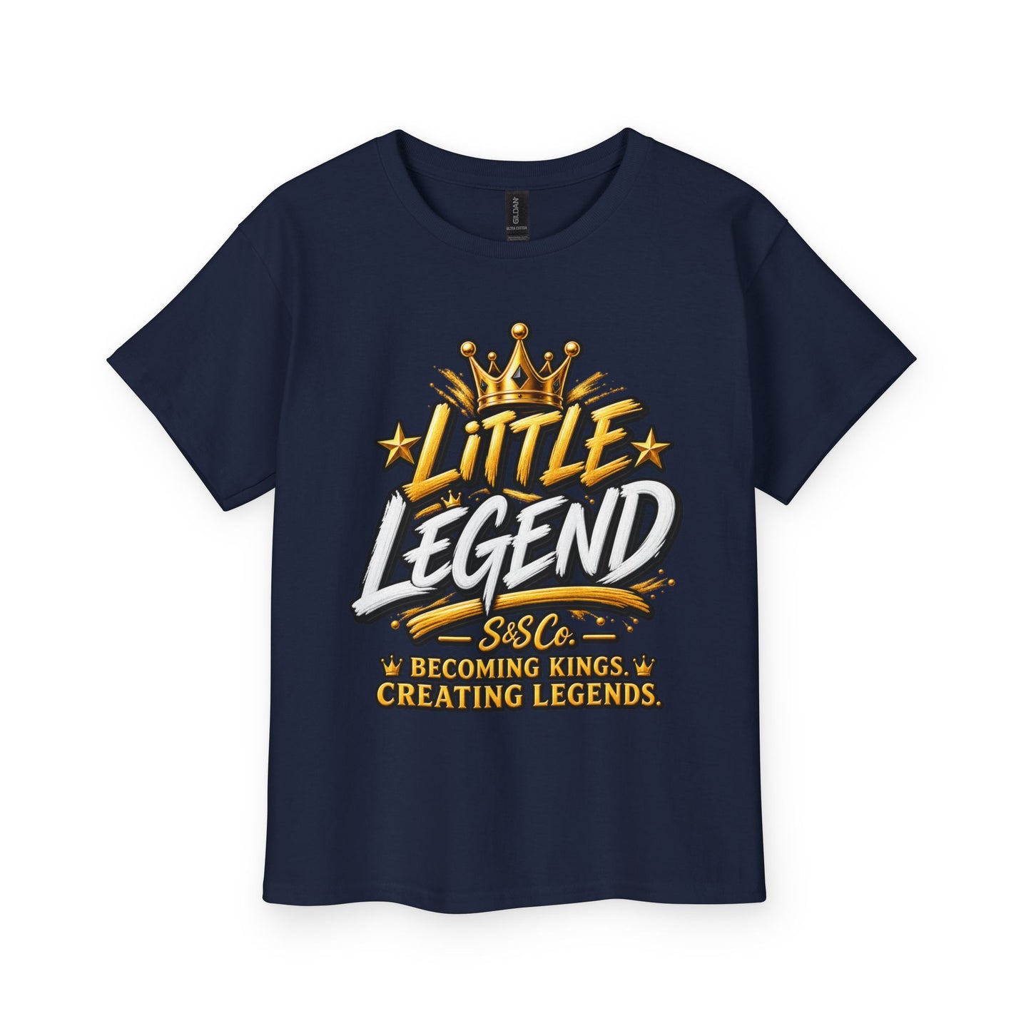 Youth Tee — “Little Legend” Crown Baseball Design (Becoming Kings, Creating Legends)