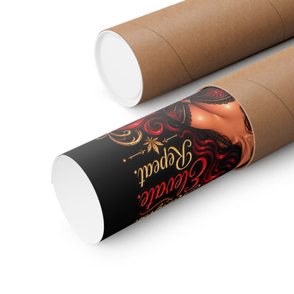 Matte Poster — "Plan. Manifest. Elevate. Repeat." Red Siren Art Print
