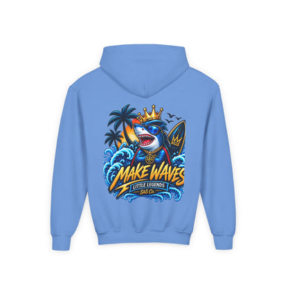'Make Waves' Shark Surf Graphic with Crown & S&S Co Logo