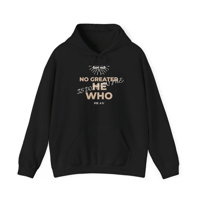 No Greater He Who Is Within Me Hoodie — Inspirational Christian Pullover
