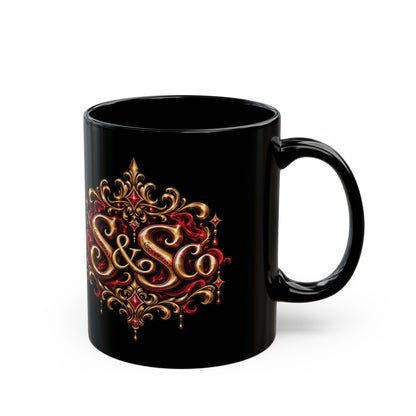 S&Co Vintage All Black Coffee Mug (11oz, 15oz)