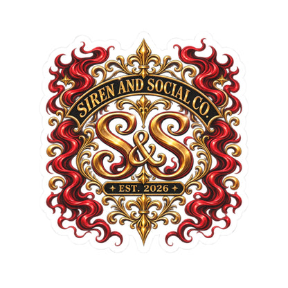 Siren & Social Co. logo White BG Kiss-Cut Sticker