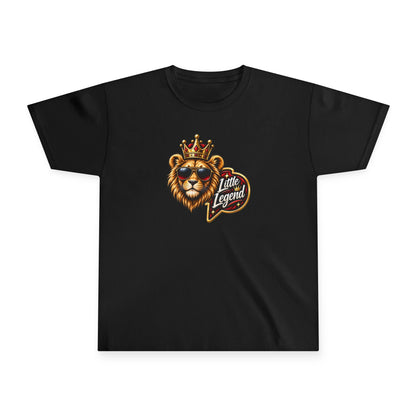 Youth Tee — "Little King" Lion Crown Kids Graphic Shirt