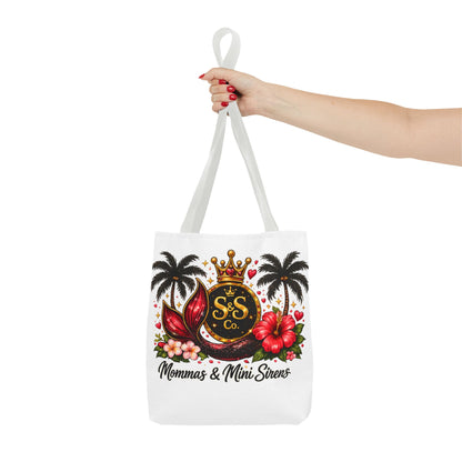 Mommas & Mini Sirens Tote Bag — Tropical Mermaid Mom Beach Tote