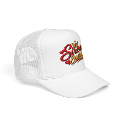 Siren Energy Trucker Hat — Glitter Script Crown Design