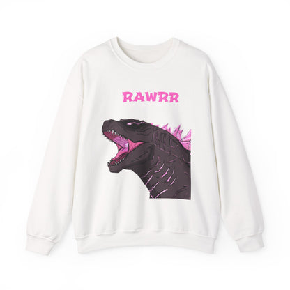 Godzilla 'RAWRR' Graphic Sweatshirt – Pink Neon Monster Crewneck