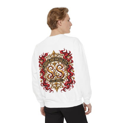 Siren & Social Co. Crewneck Sweatshirt — Vintage Gold & Red Crest