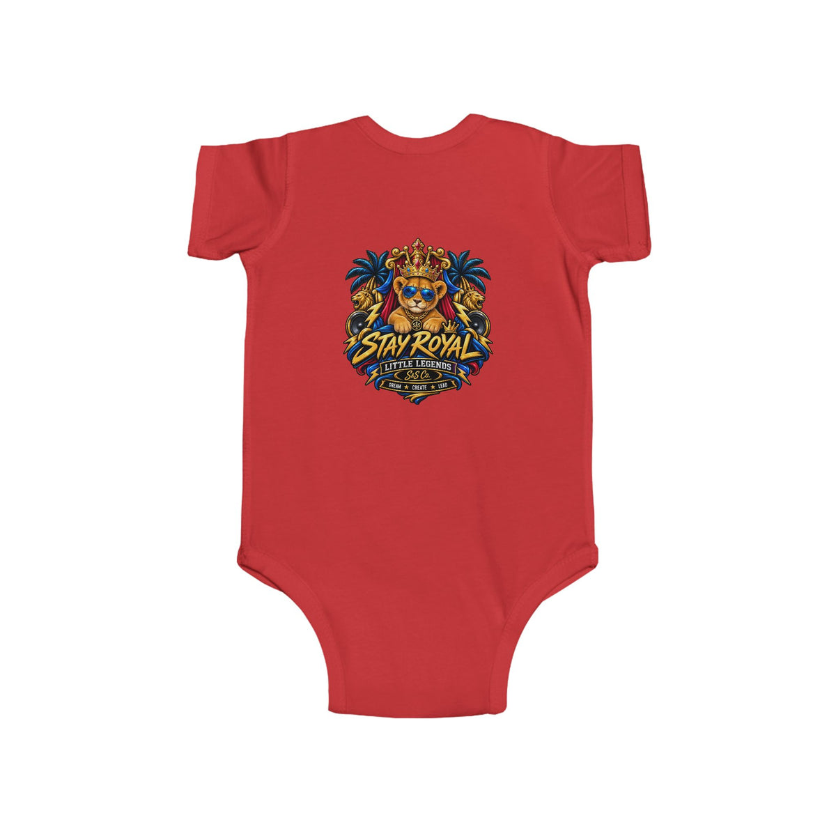 Little King "Stay Royal" Crowned Lion Baby Onesie