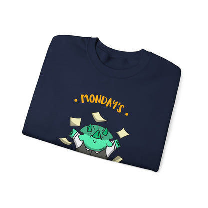 Sweatshirt — "Monday's Harshest Day of the Week" Cute Monster Graphic Crewneck