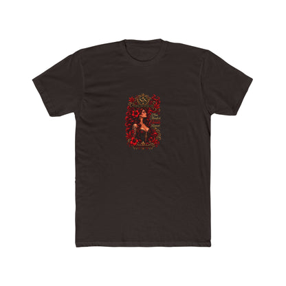Gothic Siren Graphic Tee — Red Rose Woman Crest T‑Shirt