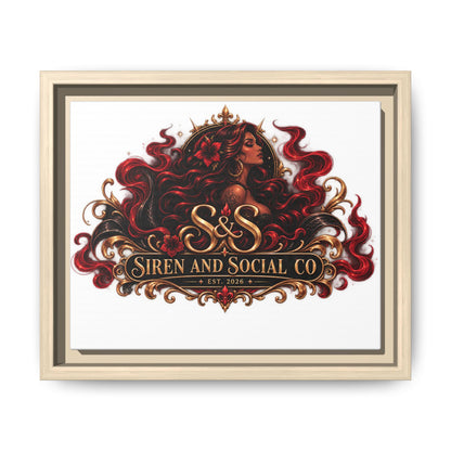 Siren & Social Co. Framed Matte Canvas Art — Red Siren Logo Wall Decor
