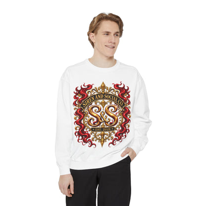 Siren & Social Co. Crewneck Sweatshirt — Vintage Gold & Red Crest