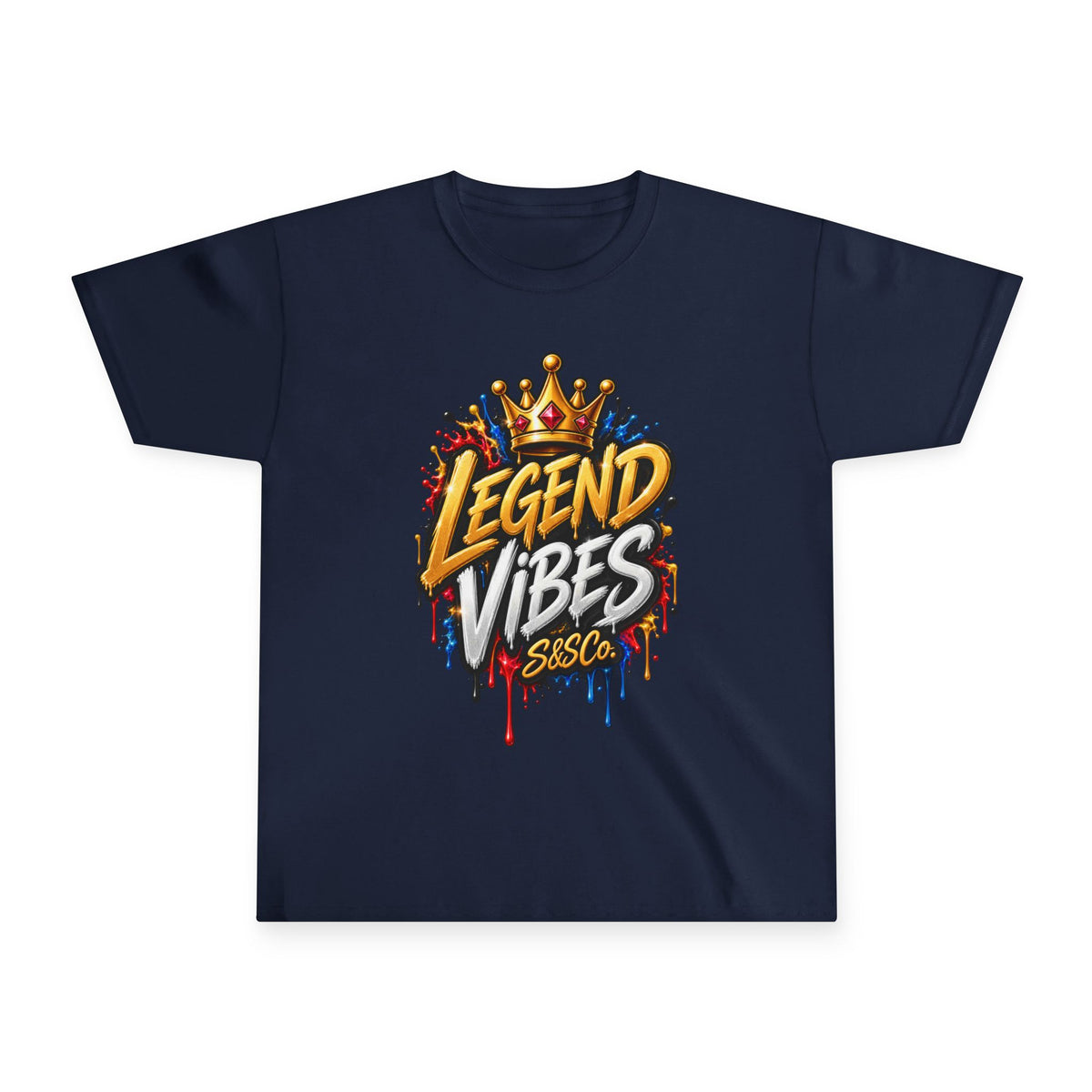 Legend Vibes Kids T‑Shirt — Youth Graphic Tee with Crown Street Art Design
