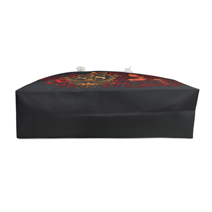 Ember Siren Weekender Bag – Red Floral Goddess Monogram Travel Tote