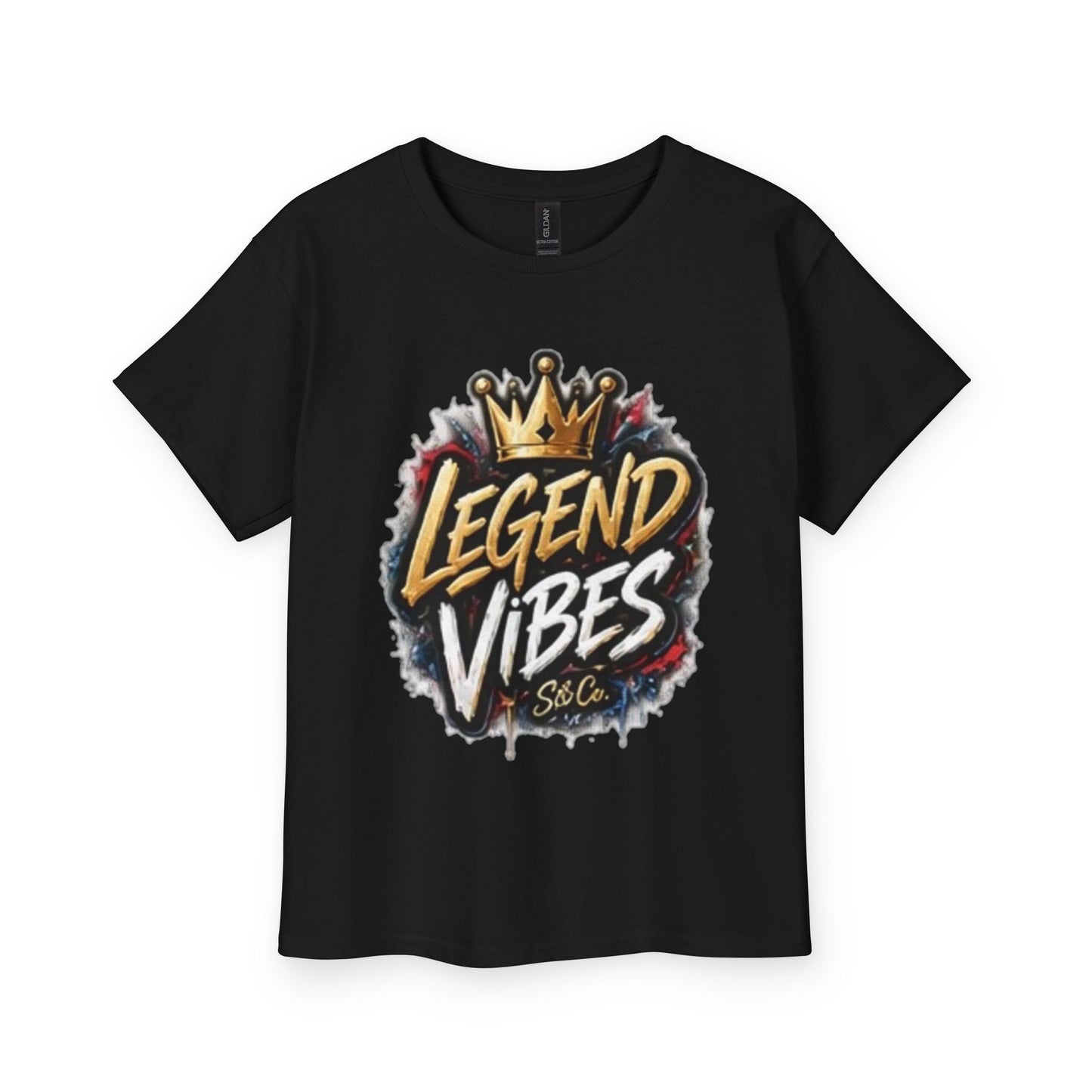 Legend Vibes Kids T‑Shirt — Youth Graphic Tee with Crown Street Art Design
