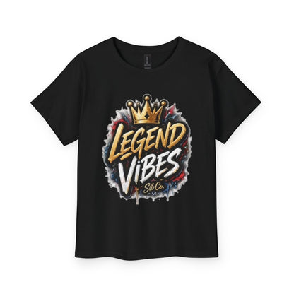 Legend Vibes Kids T‑Shirt — Youth Graphic Tee with Crown Street Art Design
