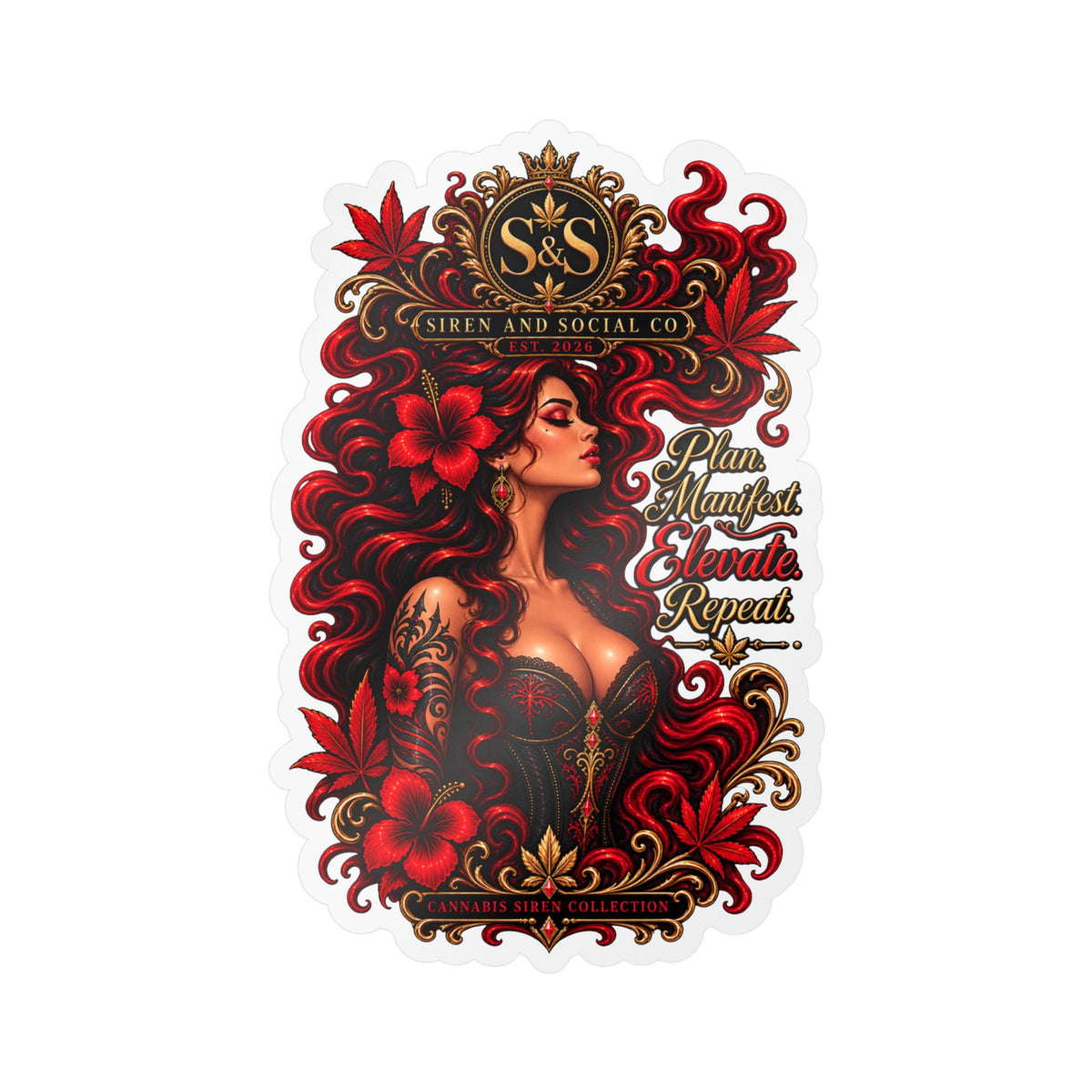 Kiss-Cut Vinyl Decal — Siren Cannabis collection with Logo